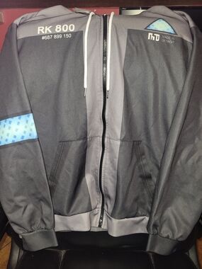 Detroit: Become Human RK 800 Gray & Black Zip-Up Hooded Jacket- Size large